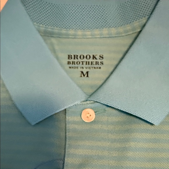 Brooks Brothers Men's Aqua Striped Polo - Picture 5 of 8